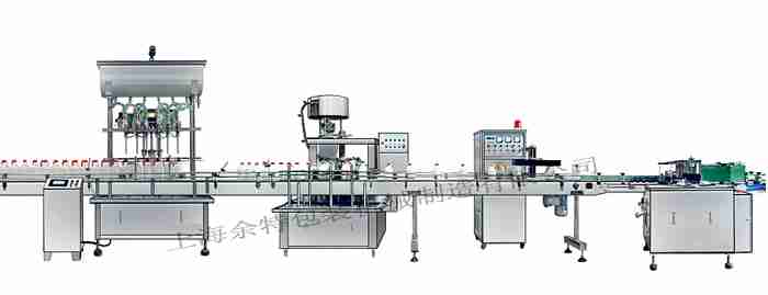 GZF-6L直列式裝機(jī)、自動(dòng)鎖蓋機(jī)、鋁箔封口、糨糊貼標(biāo)灌裝線